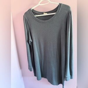 Buttercream Steel Blue/Gray Long Sleeve Women's Top